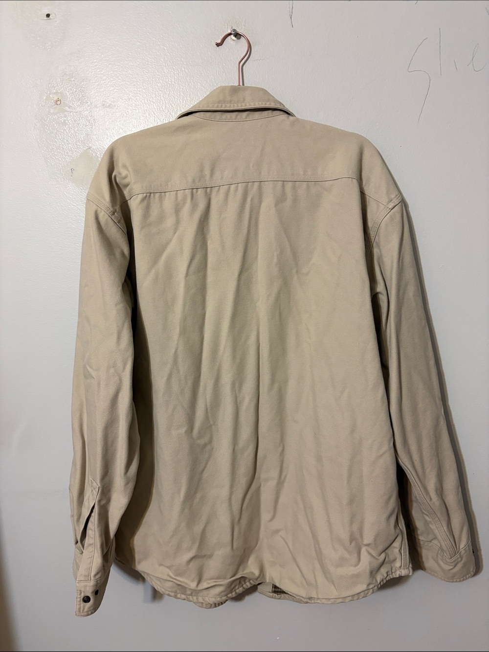 Carhartt Men’s Plaid Lined Canvas Shirt Jacket Shacket Tan Beige Size M - Picture 5 of 5